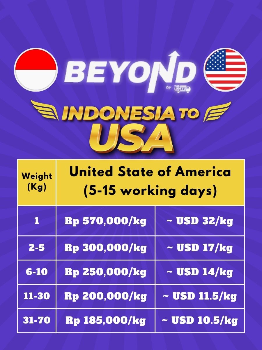 shipping from indonesia to usa